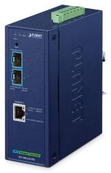 PLANET IP40 Industrial 2-Port convertoare media pentru rețea 10000 Mbit/s Albastru (IXT-900-2X1PD)