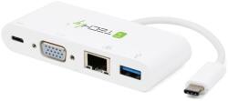 TECHLY IADAP USB31-DOCK2 stații de andocare și replicatoare de porturi pentru calculatoare portabile USB C Alb (IADAP USB31-DOCK2)
