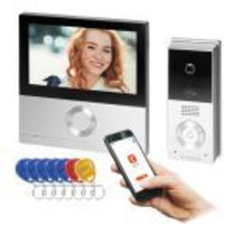 ORNO OR-VID-MS-1078 TALOS családi videós kaputelefon szett, 4 vezetékes, 7"-os LCD érintőképernyővel, intercom funkcióval, Full HD kamerával, Wi-Fi-vel, 125 kHz-es RFID olvasóval, Tuya alkalmazáson kereszt