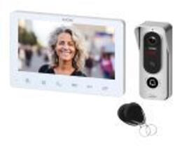 VIRONE VDP-72/W ANGU, videós kaputelefon szett, 4 vezetékes, kihangosító, LCD 7"-os monitor, 800TVL kamerával, 13, 56MHz RFID olvasóval, fehér (VDP-72/W)