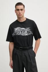 Versace Jeans Couture pamut póló - fekete L - answear - 32 990 Ft