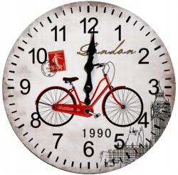 Duwen Vintage Falra Akasztható Falióra Csendes Sima Mozgás London 34cm (Z-0024)