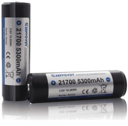 KeepPower védett Li-ion akkumulátor 3, 6V 5300mAh 10, 6A (Keeppower-21700-5300mAh)