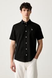U. S. Polo Assn U. S. Polo Assn. férfi vászon ing LINEN BLEND SS - fekete S