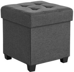  Taburet pliabil cu spatiu de depozitare OSCAR 38x38 cm, gri