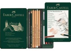 Faber-Castell Grafit ceruza rajz készlet 12db-os Faber-Castell Pitt Monochrome, fém dobozban