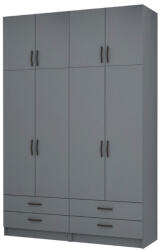 TopMebel Четирикрилен гардероб Ricardo TopMebel с шкаф в антрацит 160x51, 8x240cm - topmebel - 963,89 лв
