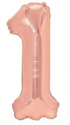 PartyPal Fólia lufi szám 1 rose gold 70cm születésnapi party évzáró
