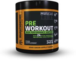 Marathontime Pre Workout edzés előtti energizáló Steviával és 24 értékes összetevővel 240 g Zöldalma