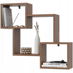 EstiloHome Falra akasztható könyvespolc szoba nappaliba 80cm Prémium (MODO 80 Walnut Półki Wiszące do Salonu Kuchni)