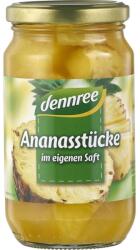 Dennree Bucăți de ananas în suc propriu, eco - 350 g