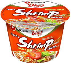 Nongshim 115g Nongshim Tésztaleves Csípős Garnélarák Ízesítéssel Tálban