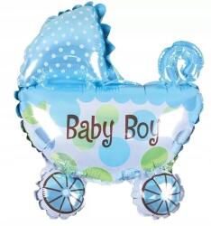 PartyPal Baby shower Héliumos lufi kék fólia babakocsi 67x80 cm fiú
