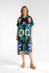 SHOPIKA Rochie camasa din vascoza cu imprimeu floral artistic multicolor Talie unica