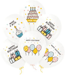 PartyPal Szülinapi lufi 11" 28cm 6db Happy Birthday (LUFI235418)