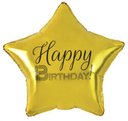 Arany Happy Birthday Gold csillag fólia lufi 44 cm (MLG170788) - kreativjatek