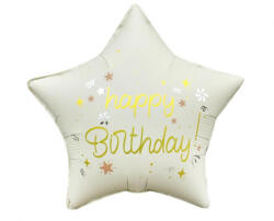  Happy Birthday Matt White csillag fólia lufi 44 cm (MLG411659)