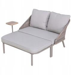  Sunjoy Porto 1, 42m x 1, 28m Modern Szürke Fém Kétszemélyes Ágyneműtartós Kanapé Párnakészlettel (A207014600)