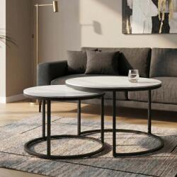 IV Interior Concept Set de 2 masute cu blat ceramic alb ELEGANCE 75cm (A-46895 VC) Masa de cafea