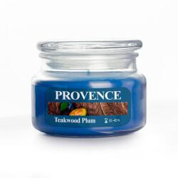 Provence Lumânare în borcan cu capac LEMN DE TEC ŞI PRUNĂ, 200 g