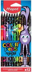 Maped Creioane colorate Maped Color’Peps Monsters, 12 culori