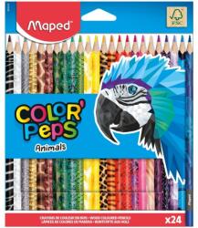Maped Creioane colorate Maped Color’Peps Animals, 24 culori/set, FSC