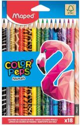 Maped Creioane colorate Maped Color’Peps Animals, 18 culori/set, FSC