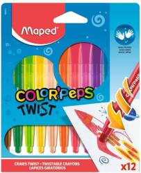 Maped Creioane cerate Maped Color’Peps Twist, 12 culori/set
