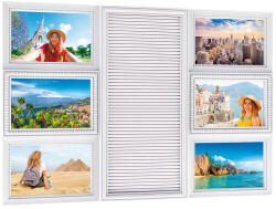 AdTrend Rama foto perete, plastic alb sticla, cu tablita si litere 50, 5 x 35, 5 cm (110515B)