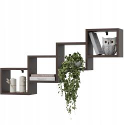 EstiloHome Falra akasztható polc az irodai nappaliba 110 Premium Wenge (CUBO 100 - Półki Wiszące na Poddasze pod Skos)