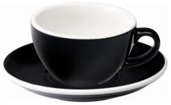 LOVERAMICS Egg - Flat White 150 ml Cup and Saucer - Black