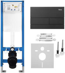Rea Set Cadru incastrat Slim 024N pentru WC cu clapeta T negru mat (KPL-E1056)