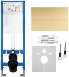 Rea Set Cadru incastrat Slim 024N pentru WC cu clapeta T auriu periat (KPL-E1055)