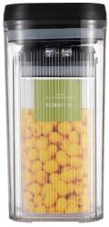 Flippy Cutii de Depozitare Alimente, Flippy, Set din 2 Cutii de Tip Container de 1.2 si 2.5 l, Recipiente pentru Cereale in Bucatarie, Transparente cu Capac Negru (134615)