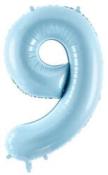 Party Deco Фолиев Балон Цифра, Светло Синьо, 86см - 9 (fb1p-9-001j)