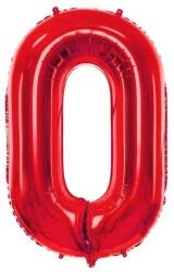 Party Deco Фолиев Балон Цифра в Червено - 86 см - 0 (fb1m-0-007)