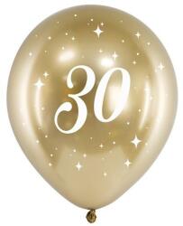 Party Deco Латексови Балони Хром, Злато с Бял Печат 30, 30см (chb14-1-30-019-6)