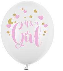Party Deco Латексови Балони, Бели н Надпис ''It's a Girl'', 30см (SB14P-233-008)