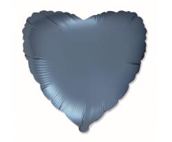 Flexmetal Сатениран фолиев балон сърце в стоманеносин цвят (201500ssb)