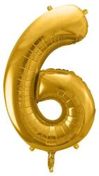 Party Deco Фолиев Балон Цифра, Злато - 86см - 6 (fb1m-6-019)