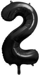 Party Deco Фолиев балон цифра, 86 см, черен - 2 (fb1m-2-010)