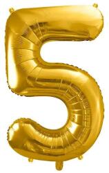 Party Deco Фолиев Балон Цифра, Злато - 86см - 5 (fb1m-5-019)