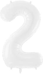 Party Deco Фолиев Балон Цифра, Бяло, 86см - 2 (fb130-2-008)