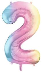 Party Deco Фолиев Балон Цифри Пастелна Дъга 86 см - 2 (fb1m-2-000p)