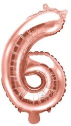 Party Deco Фолиев Балон Цифра, Розово Злато, 35см - 6 (fb10m-6-019r)