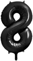Party Deco Фолиев балон цифра, 86 см, черен - 8 (fb1m-8-010)
