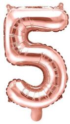 Party Deco Фолиев Балон Цифра, Розово Злато, 35см - 5 (fb10m-5-019r)