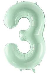 Party Deco Фолиев Балон Цифра, Светло Зелено - 72 см - 3 (fb230g-3-012)