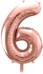 Party Deco Фолиев Балон Цифра, Розово Злато - 86см - 6 (fb1m-6-019r)