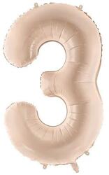 Party Deco Фолиен балон цифра, 72 см, Тъмен Бежов - 3 (fb230t-3-013c)